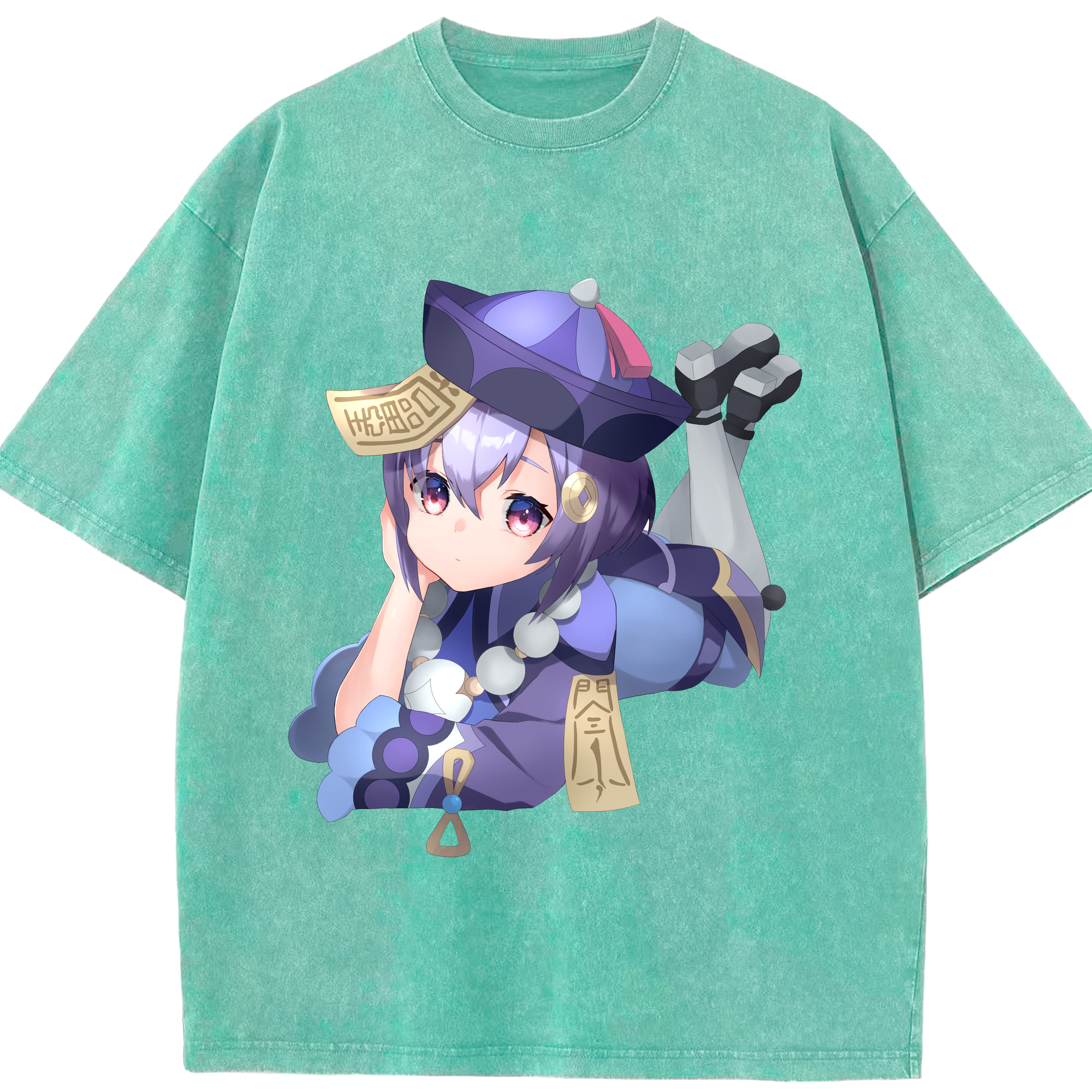 げんし神 七七 なな  genshin Nana 綿100% ヴィンテージ風 半袖Tシャツ（フロントプリント）